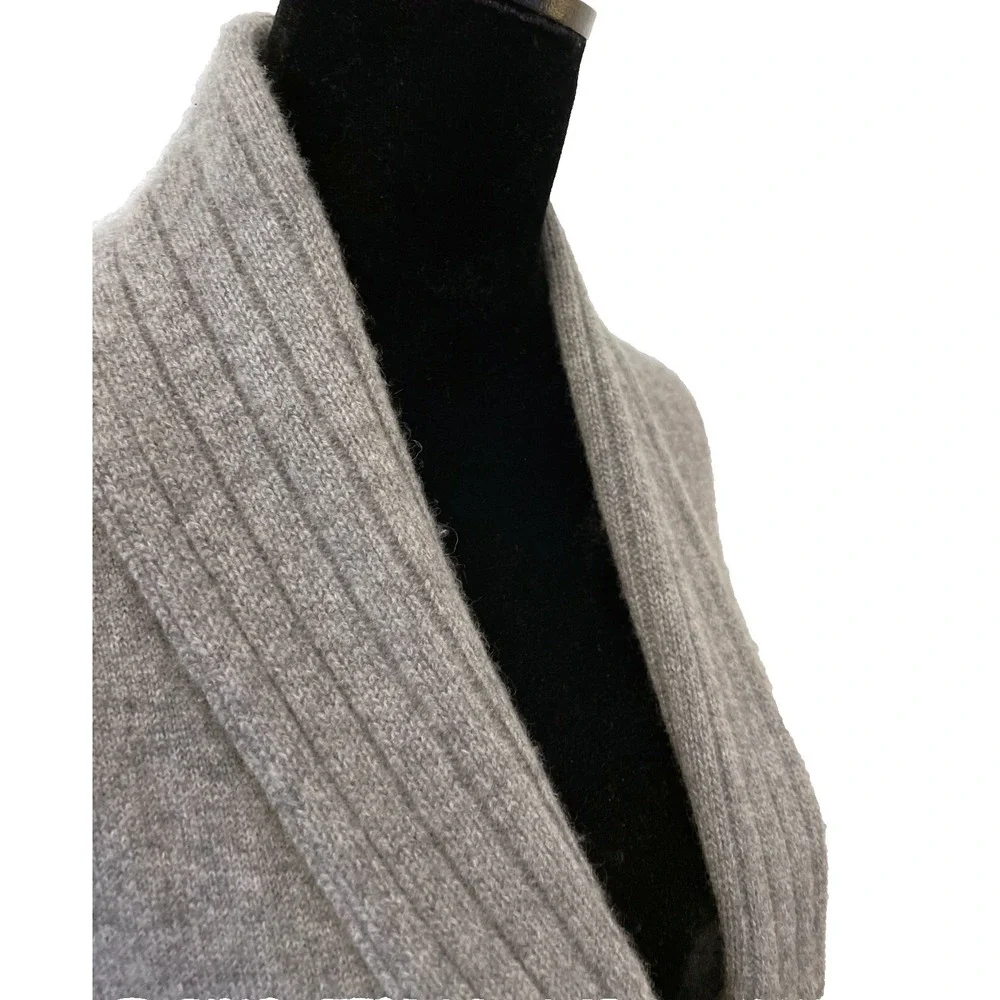 Isaac Mizrahi Live! Womens Open Front Cardigan Sweater Small Gray 100% Cashmere‎